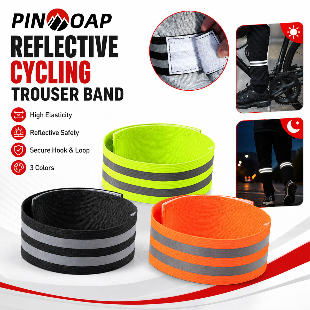 Cycling Commute Pants - PINMOAP 1/2PCS Correa Reflectante para Pantalones
