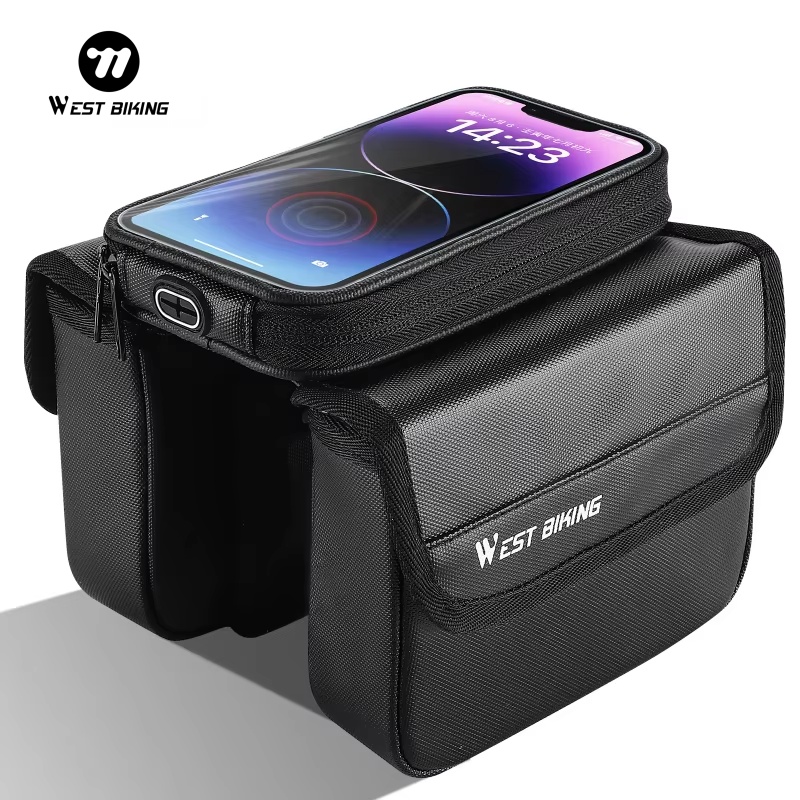 Cycling Journey - WEST BIKING-Bolsa impermeable para cuadro frontal
